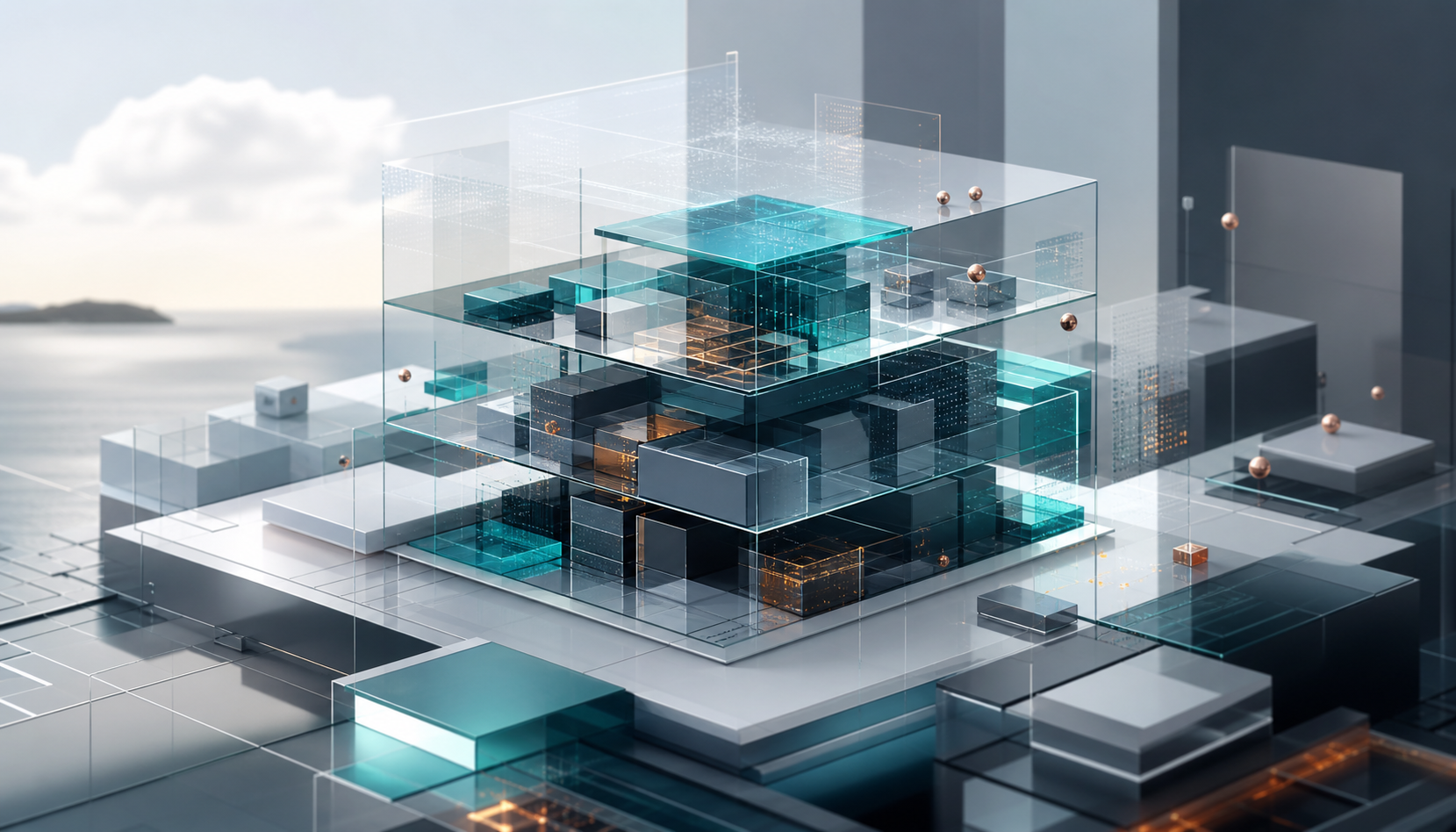 Abstract digital infrastructure visual